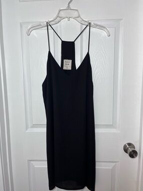 Style Rack Black Mini Slip Dress with Racerback Strap